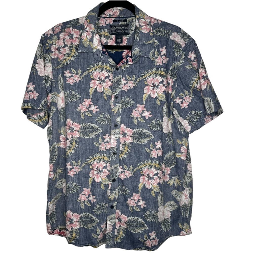 American Rag Mens Casual Short Sleeve Floral Button Down Shirt Size:XL